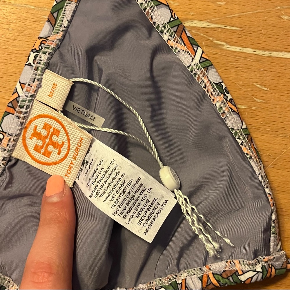 NWOT Tory Burch Basket Weave Print String Bikini Top - Picture 14 of 15